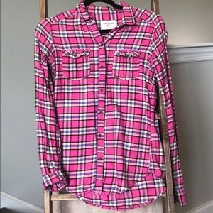 A&F long sleeve plaid shirt